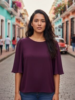 Free Press purple dress top l